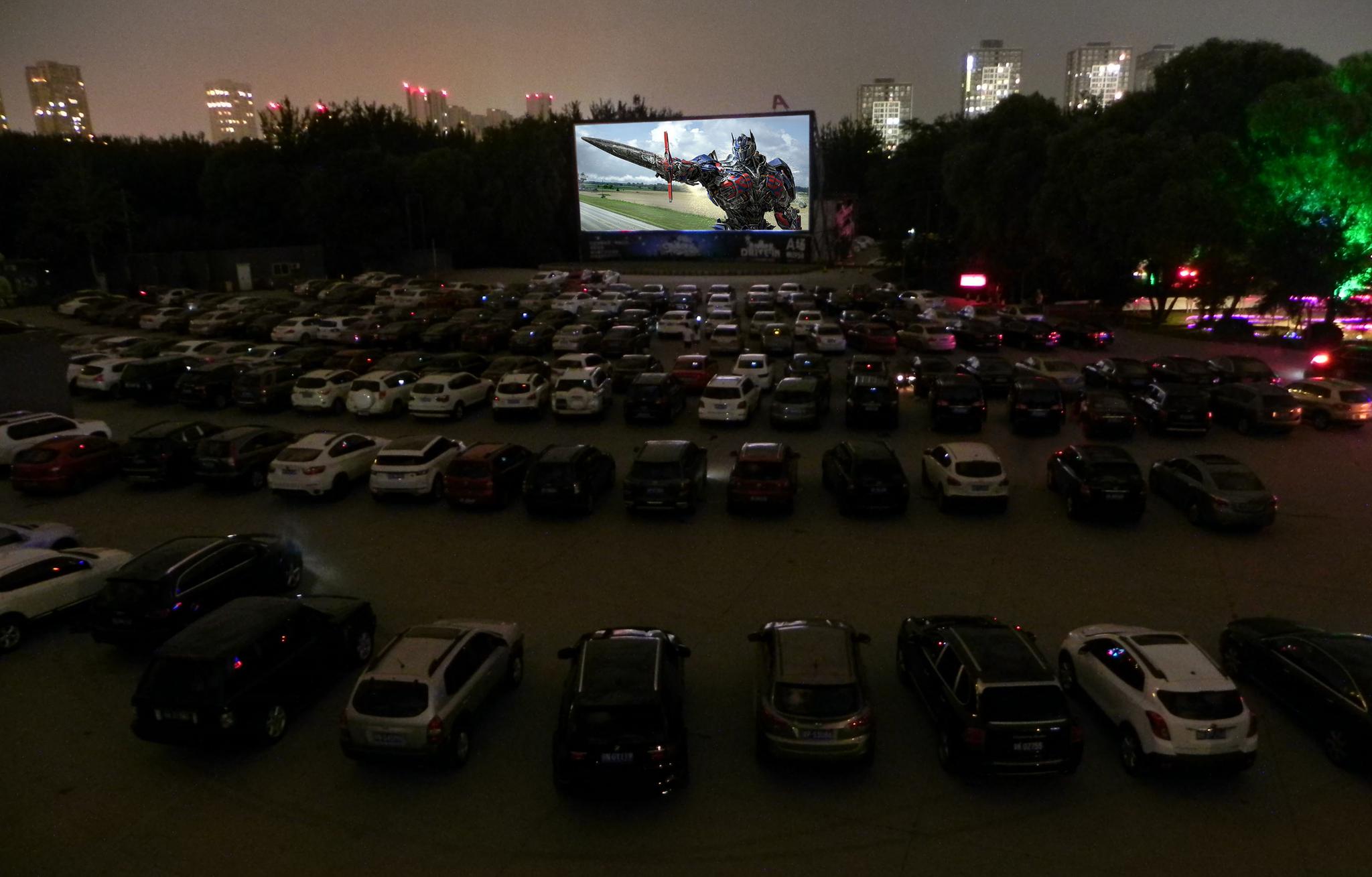 LED video wall in car theater